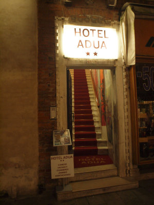 Random hotel entrance on the street in Venice