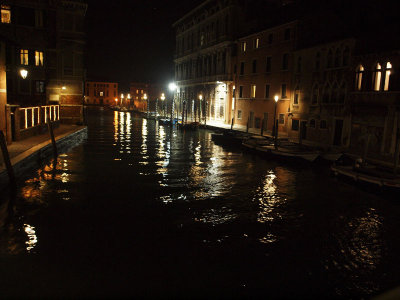 Canal in Venice at nighttime