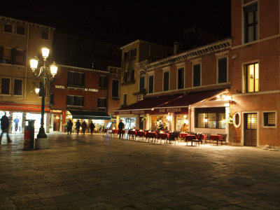 A piazza in the evening