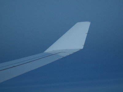 Study of an Airbus A330 winglet as the sun sets