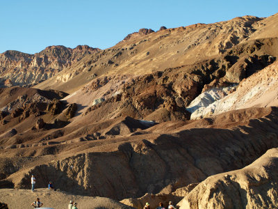 Waiting as I climb to get a picture, Artists Palette, Death Valley