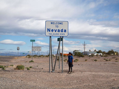 The Nevada Border sign