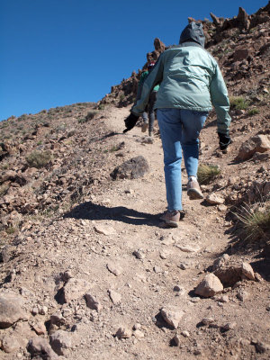 A steep path near the edge of the hill, Near Dante's View, Death Valley