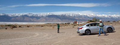 The salt mining facility at Owens Lake near Death Valley