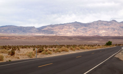 The road leading to Death Valley is below us