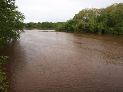 A rown and swollen Monocacy river