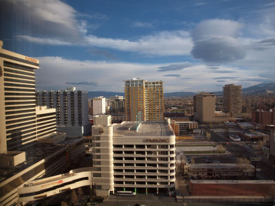Evening in Reno through the window