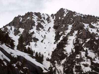 A closer view of the peaks near Emerald bay, Lake Tahoe, CA