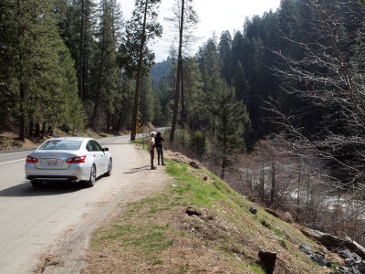 Stopped beside the South Fork American river