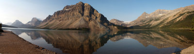 Panorama - Bow Lake in the morning