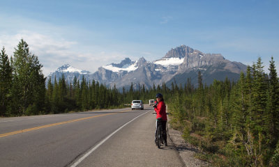 Biker taking pictures