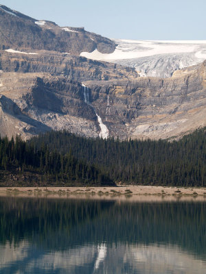 Reflection of Bow Glacier Waterfall