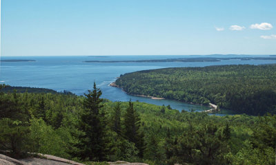 A view down Gorham Mountain of Otter Cove, Acadia National Park
