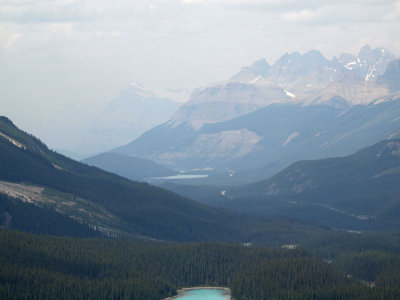 A hazy view from Bow Summit