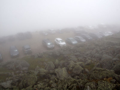 The parking lot on Mt. Washington
