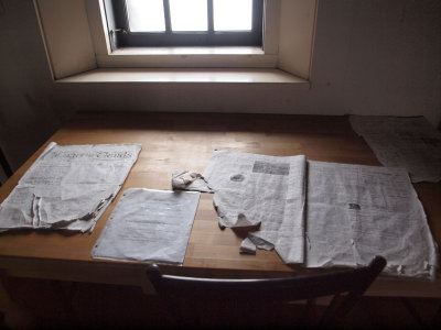 Inside Tip-top House on Mt. Washington