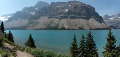 Panorama - Bow Lake from Icefield Parkway