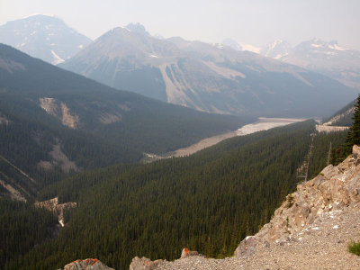 View to the bottom of the ridge that we climbed