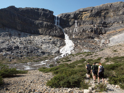 Getting closer to Bow Glacier Waterfall