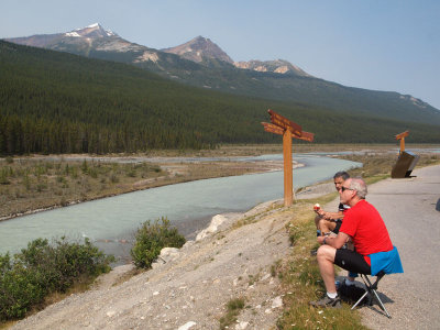 At the rest area along the Athabasca River