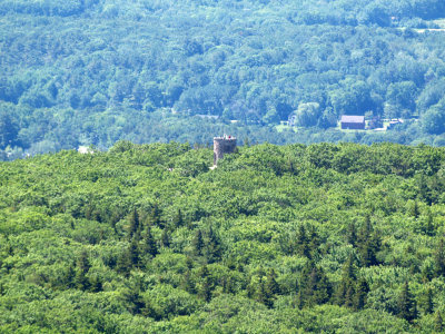 The tower on Mt. Battie from a distance