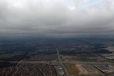 Threating skies as we land at Toronto Lester Pearson Airport