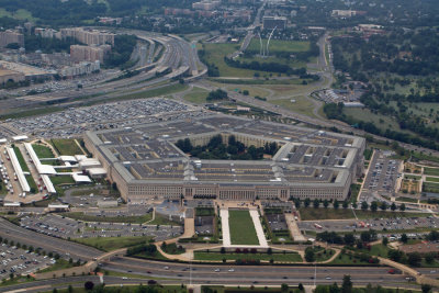 Flying by the Pentagon on the way out of National Airport