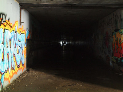 The passageway inside Battery Steele on Peaks Island