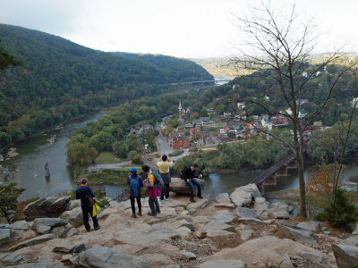 Arriving at overlook for Harpers Ferry
