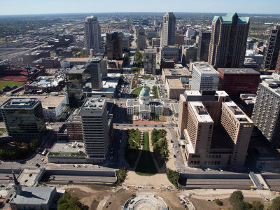 Downtown St. Louis from the Gateway Arch