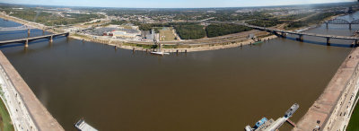 Panorama - Mississippi River from Gateway Arch