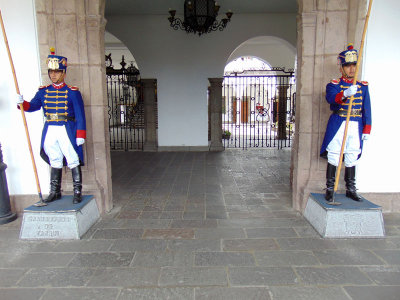 Guards at the presidential palace (Carondelet Palace), Quito