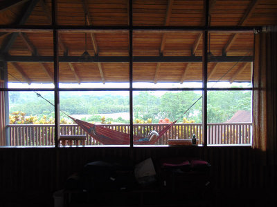 Resting outside the room at Casa del Suizo
