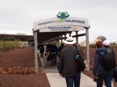 Pathway to the Baltra Airport Terminal, Galapagos Islands