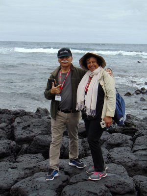 On a rocky shore on the Galapagos
