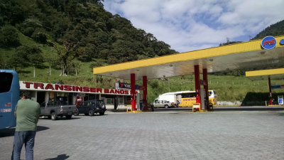 Gas station on the way to the equatorial region of Ecuador