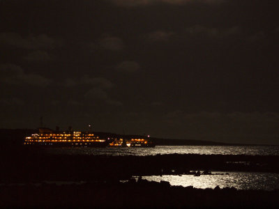 Cruise ships outside Peurto Ayora, Galapagos Islands