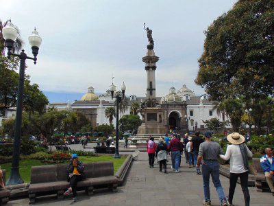 Walking into Quito's Independence Square