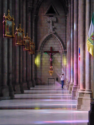 Inside the Basilica in Quito, Ecuador