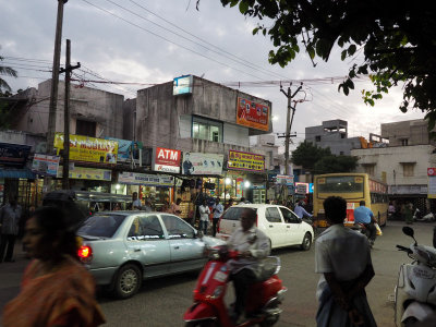 Evening traffic in front of our house in Chennai