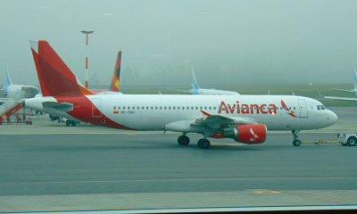 Avianca Ecuador Airbus A320-214 at Quito airport as we await departure