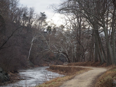 The canal and trail in winter