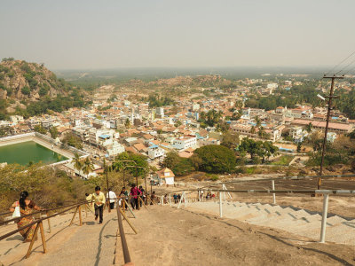 Looking down Vindhagiri hill in Shravanbelgola