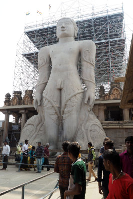 Gommateshwara statue on Vindhyagiri hill in Shravanbelagola