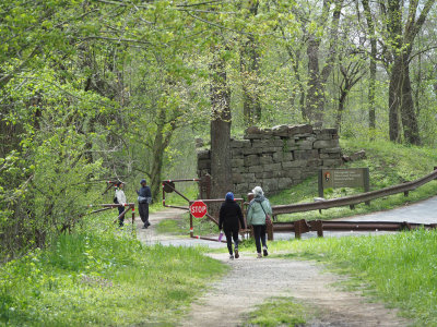 The gate on the trail for Nolands Ferry