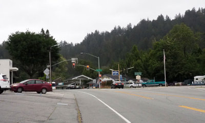 Main street in Felton, CA, near where the wedding took place