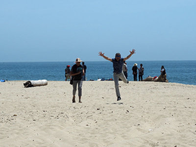 The leaping bengali on Seabright beach in Santa Cruz