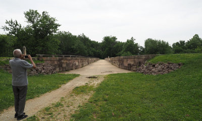 Taking a picture of the Monocacy Aqueduct