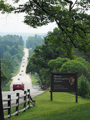 The National Road as seen from the front of the Mount Washington Tavern