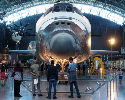 In front of the space shuttle Discovery, Udvar Hazy Museum